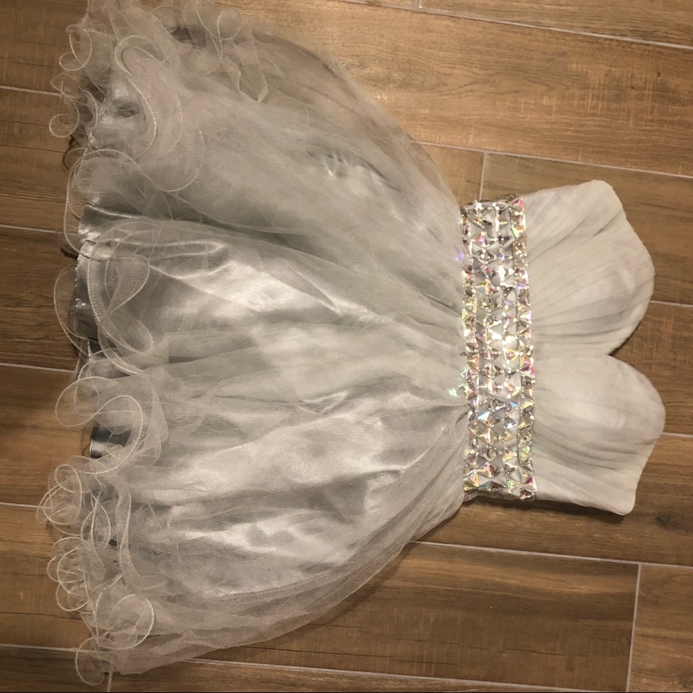 Silver homecoming dress